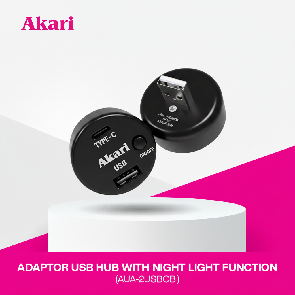 Akari Adapter USB hub with Night light function (AUA-2USB) 2PCS IN PACK