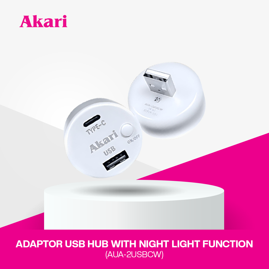Akari Adapter USB hub with Night light function (AUA-2USB) 2PCS IN PACK