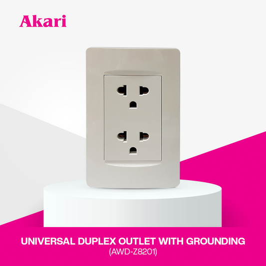 Akari Universal Duplex Outlet with Grounding (AWD-Z8201)