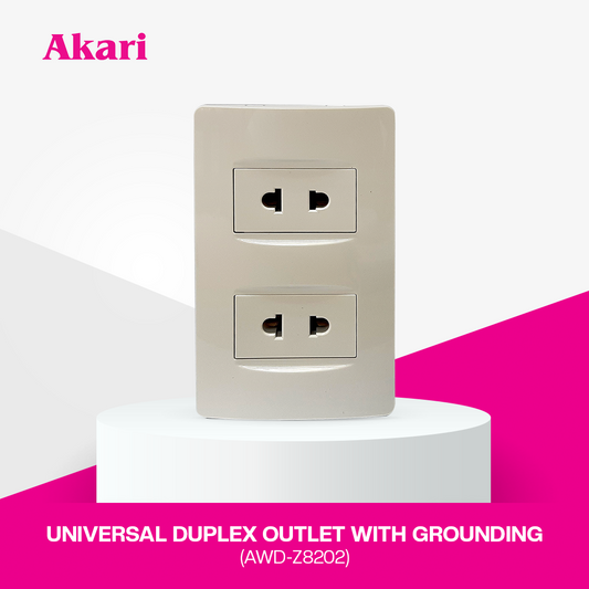Akari 2 Gang 2 Pin Universal Outlet 250V (AWD-Z8202)