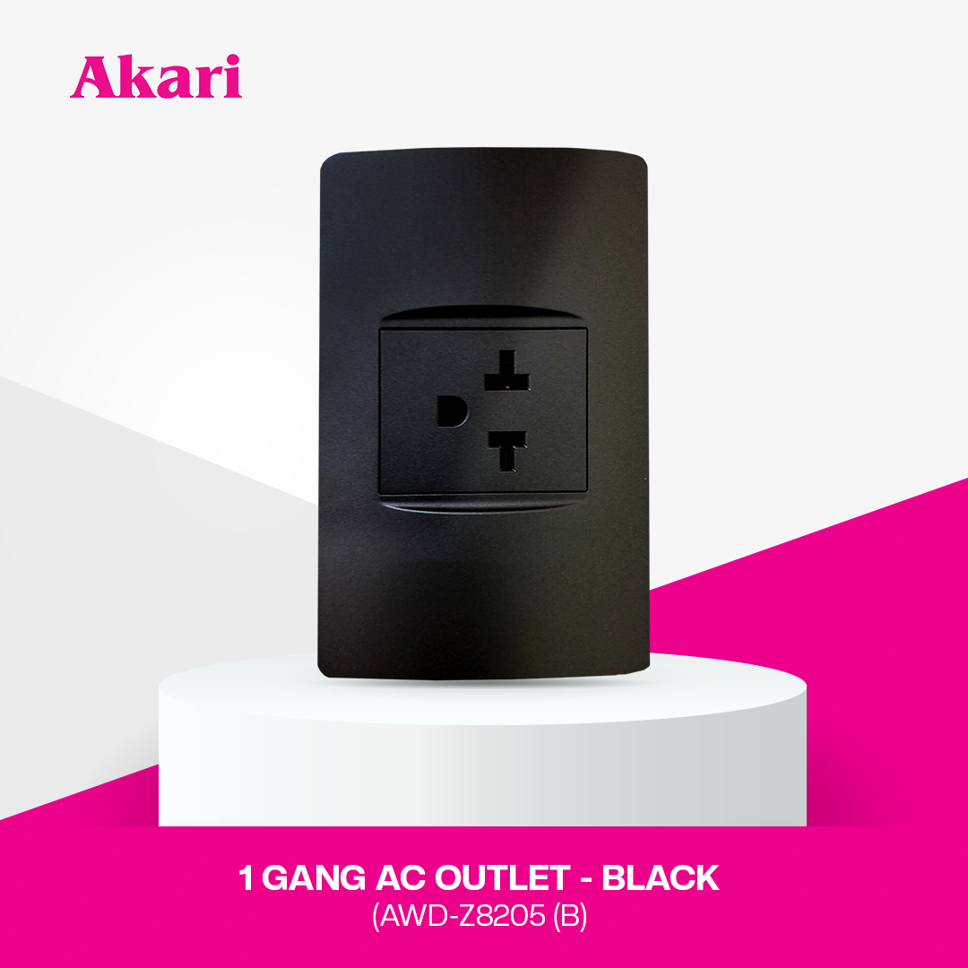 Akari 1 Gang AC Outlet (AWD-Z8205(B))