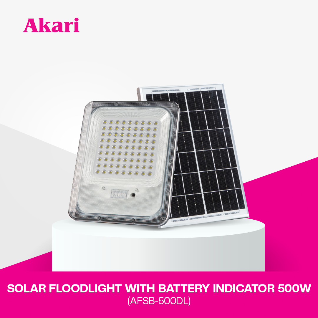 Akari Solar Floodlight with Battery Indicator 500W (AFSB-500DL)