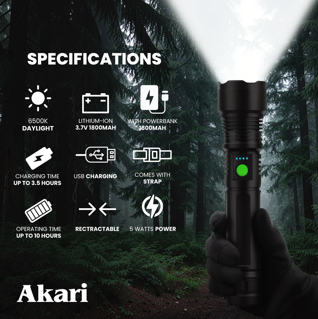 Akari Rechargeable Zoomable Torch Light (ATL-T36)