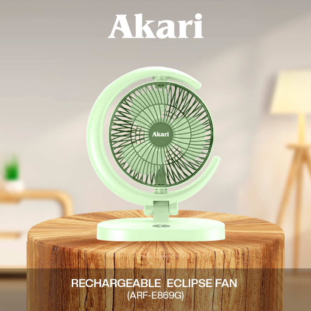 Akari rechargeable fan with led light deals