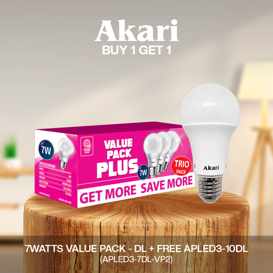 Akari B1G1:  LED Premiere Bulb 7Watts Value Pack - Daylight + FREE APLED3-7DL