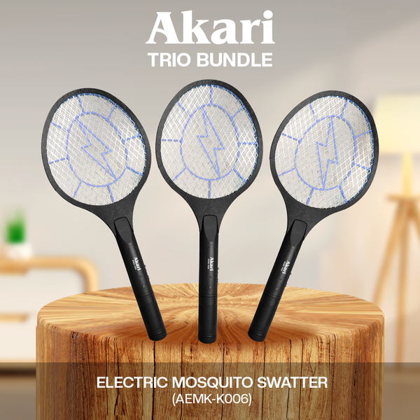 Akari TRIO BUNDLE : Electric UV Mosquito Swatter w/ retractable plug