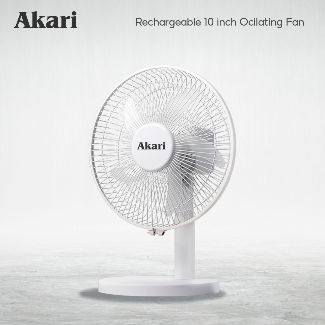 BUY 1 GET 1 : Akari 10" Rechargeable Oscillating Fan( ARF-66510 ) +  8" Rechargeable Oscillating Clip Fan ( AJF-66508 )