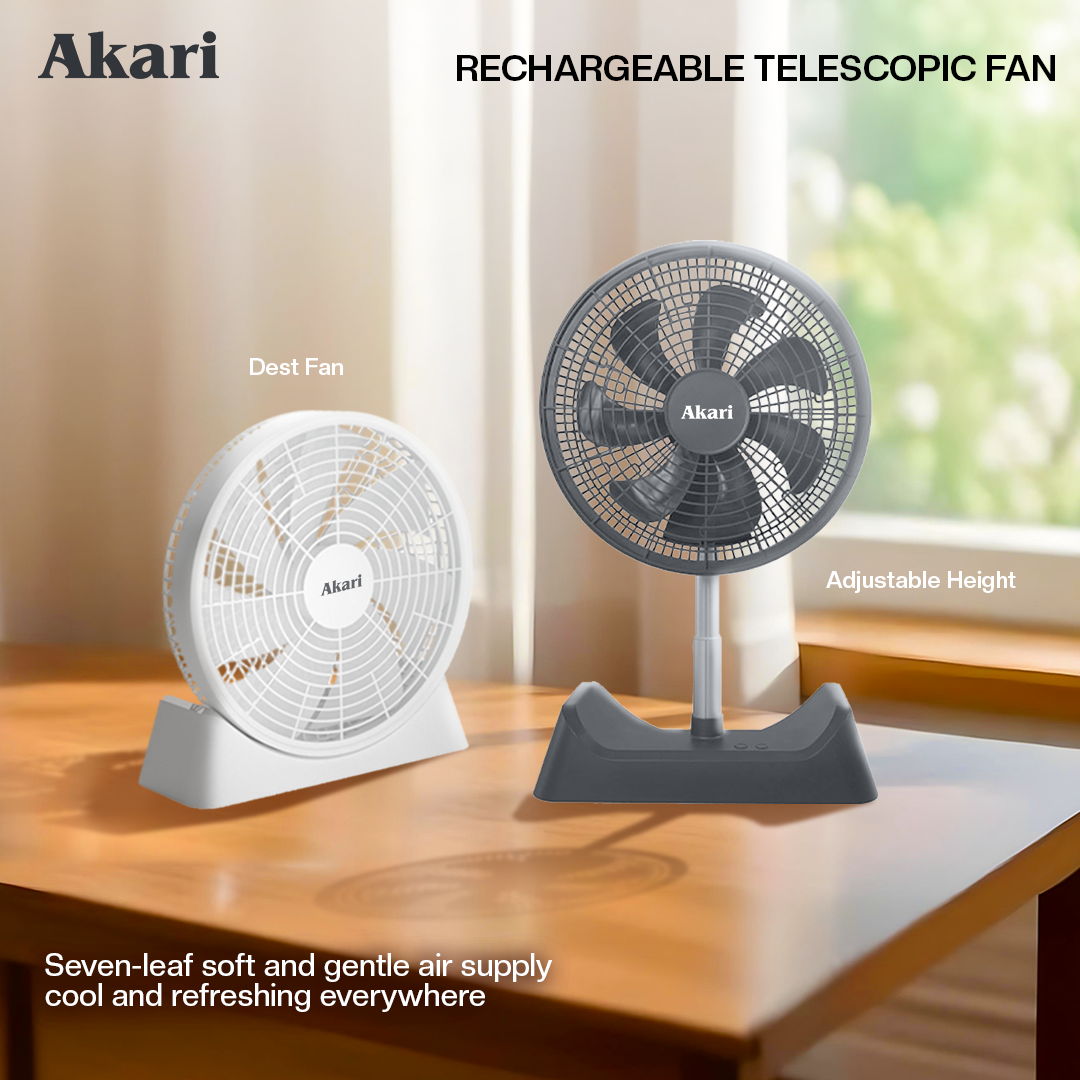Akari 12" Smart Rechargeable Telescopic Fan (ARF-1203)