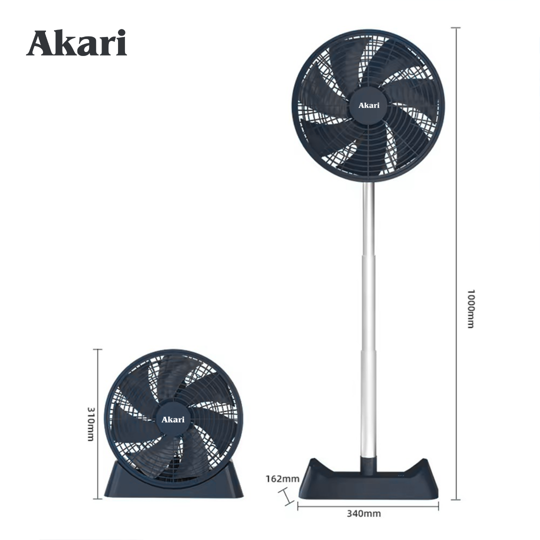 Akari 12" Smart Rechargeable Telescopic Fan (ARF-1203)