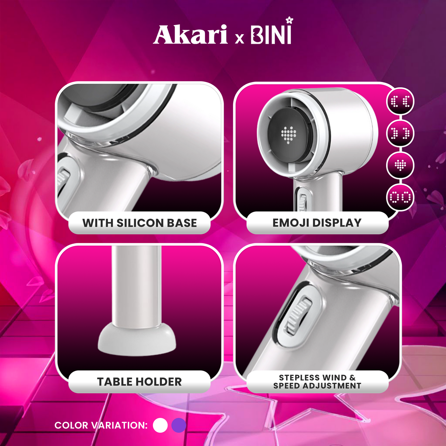 Akari x BINI Bloom Stylish Portable Turbo Fan 