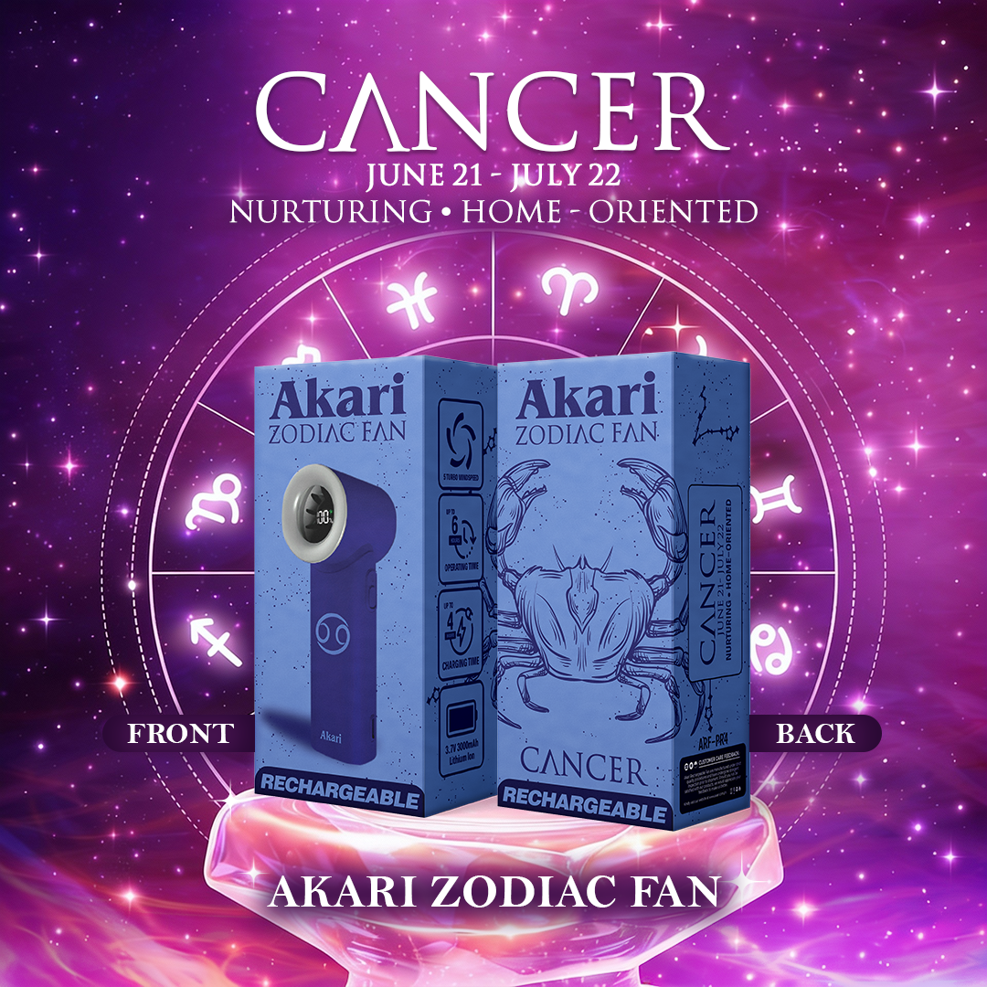 Akari Rechargeable Pocket Rocket Zodiac Fan Cancer (ARF-PR4)