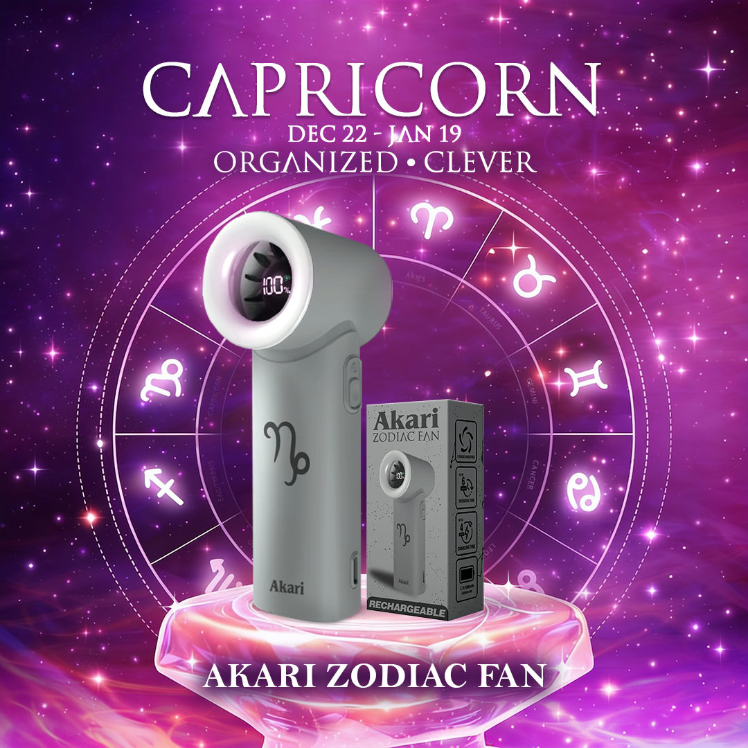 Akari Rechargeable Pocket Rocket Zodiac Fan (NEW ARRIVAL) Capricorn (ARF-PR10)