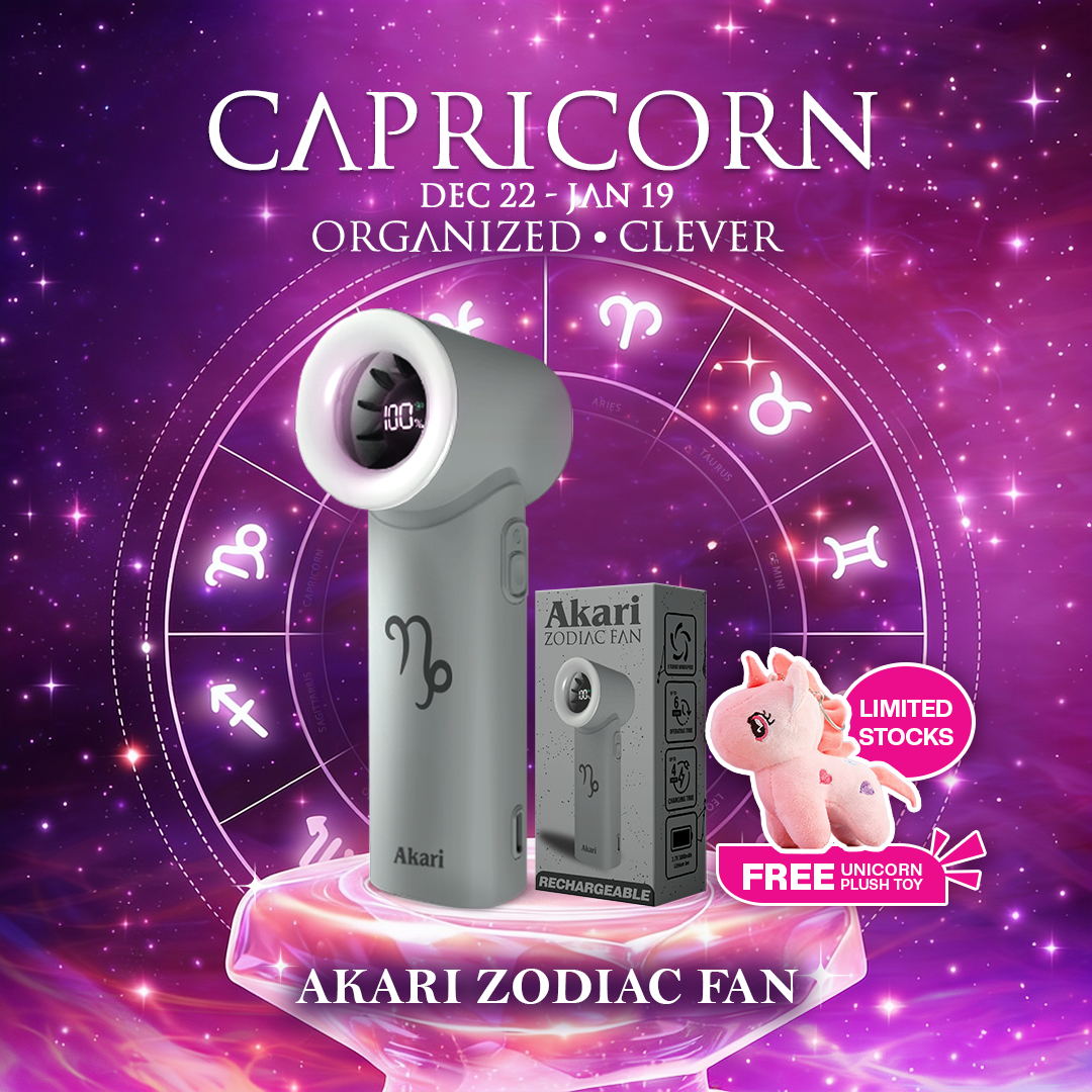 Akari Rechargeable Pocket Rocket Zodiac Fan (NEW ARRIVAL) Capricorn (ARF-PR10)