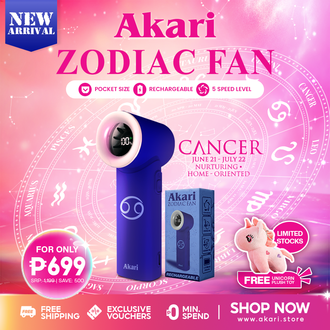 Akari Rechargeable Pocket Rocket Zodiac Fan Cancer (ARF-PR4)
