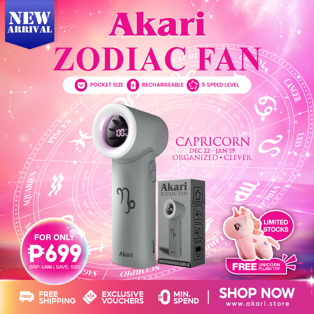 Akari Rechargeable Pocket Rocket Zodiac Fan (NEW ARRIVAL) Capricorn (ARF-PR10)