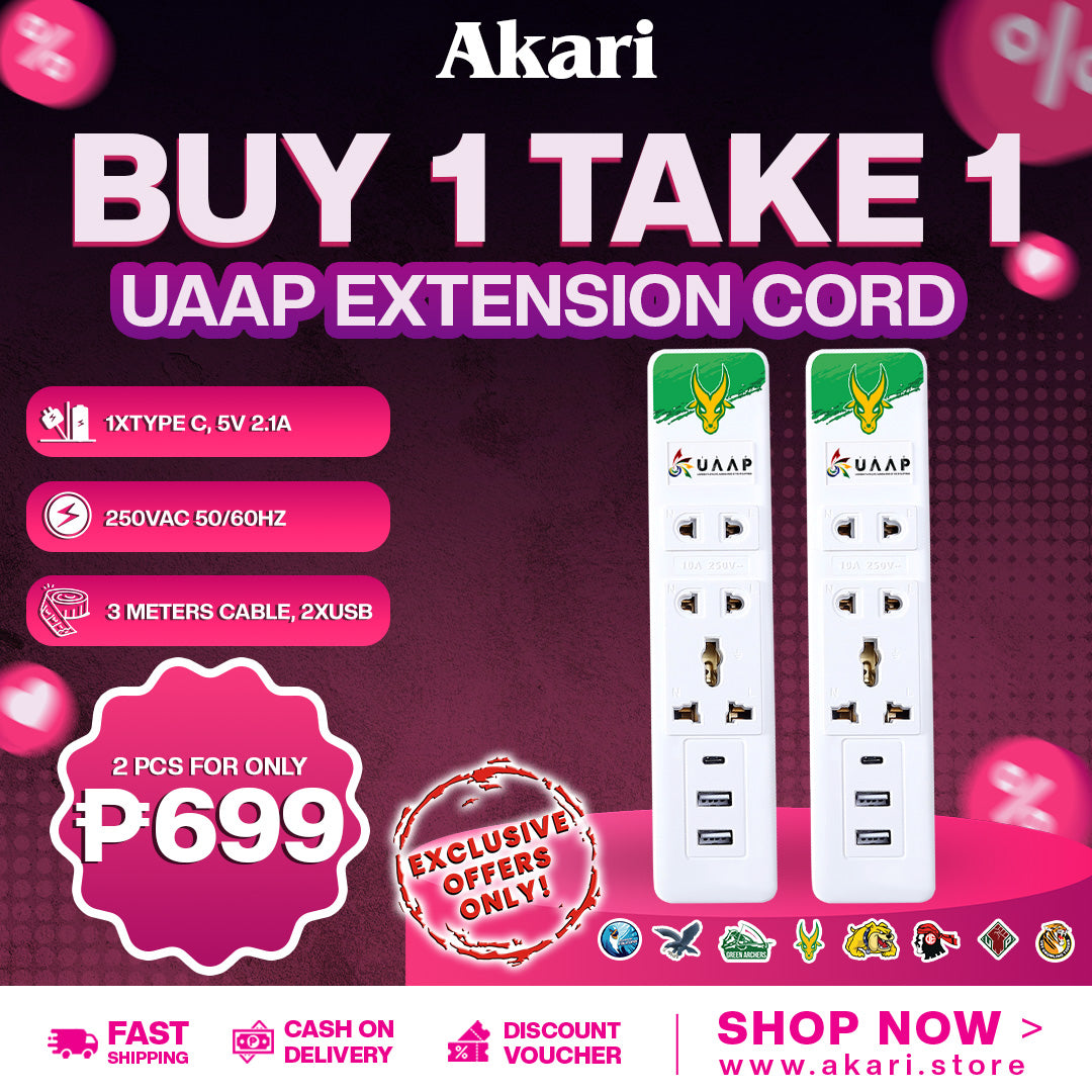 Akari UAAP B1T1 Gang Extension Cord with Surge Protection ( AEC-F803)