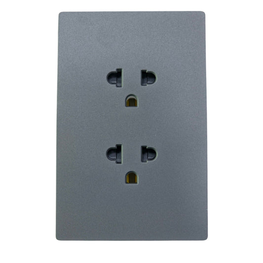 ZEN FRAMELESS SERIES_Universal Duplex Grounding Outlet with Shutter (AZN-2GO)