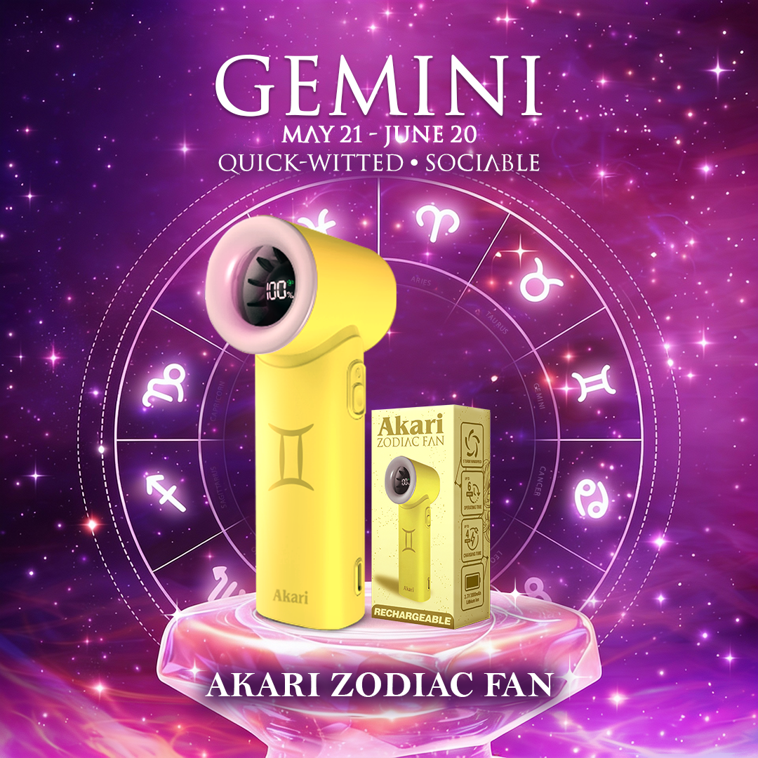 Akari Rechargeable Pocket Rocket Zodiac Fan Gemini (ARF-PR3)