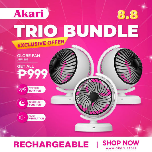 Akari Trio : Rechargeable Globe Fan ARF-888