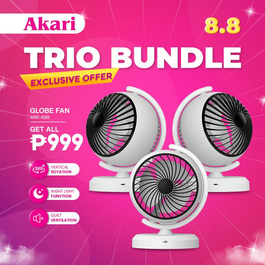 Akari Trio : Rechargeable Globe Fan ARF-888