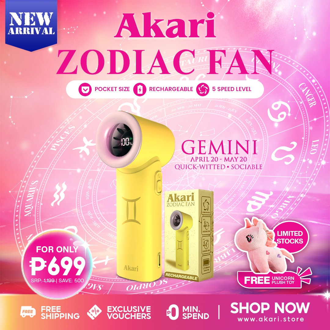 Akari Rechargeable Pocket Rocket Zodiac Fan Gemini (ARF-PR3)
