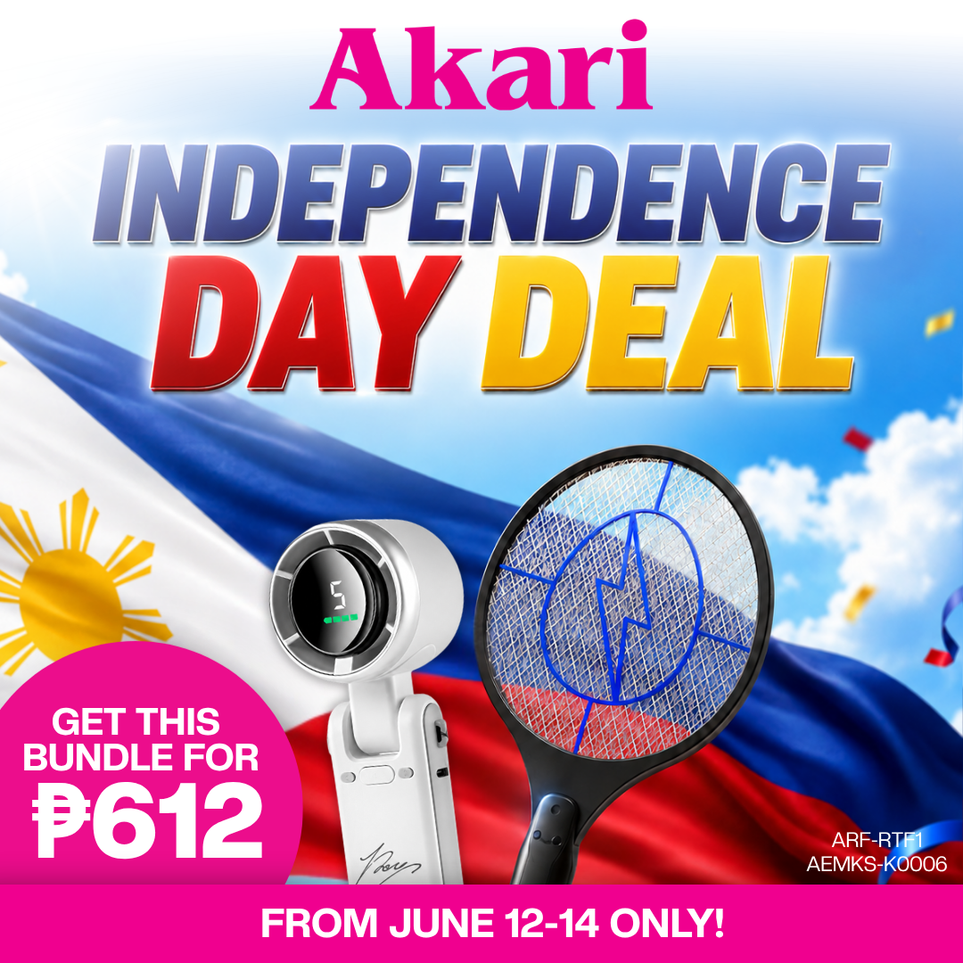 SPECIAL INDEPENDENCE DAY BUNDLE: Akari Rechargeable Turbo Handy Fan (ARF-RTF1) + Akari Electric Mosquito Swatter (AEMKS-K006)