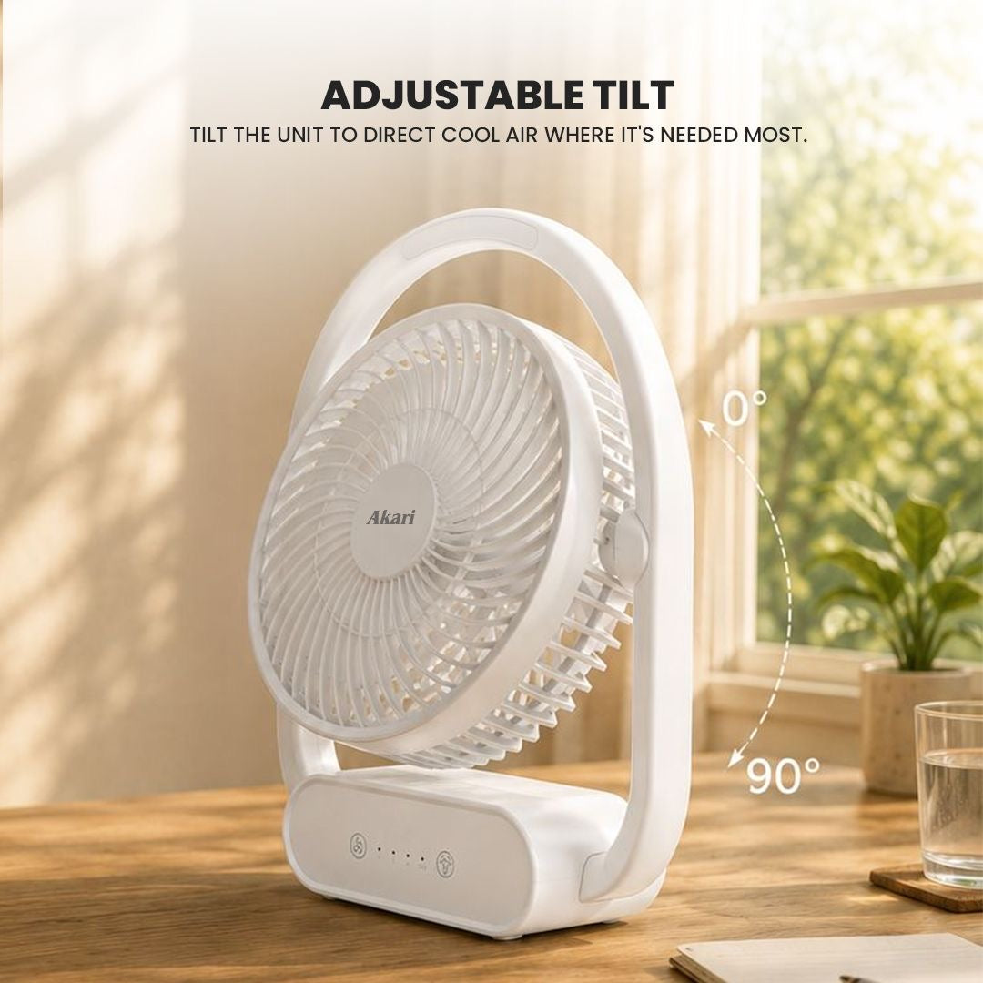 Akari 8" Solar LED Fan (Rechargeable) (ARF-S8318)