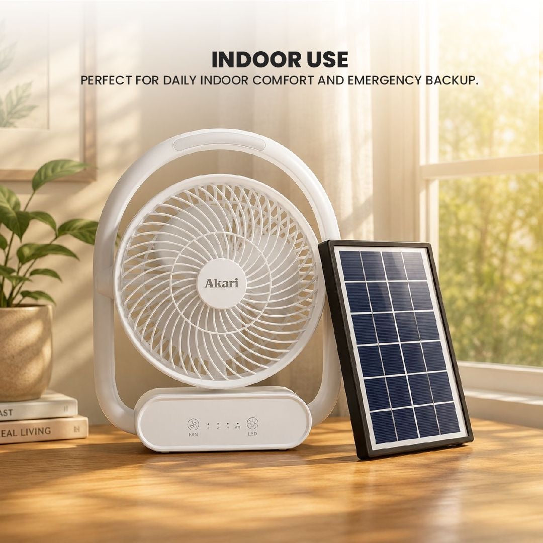 Akari 8" Solar LED Fan (Rechargeable) (ARF-S8318)