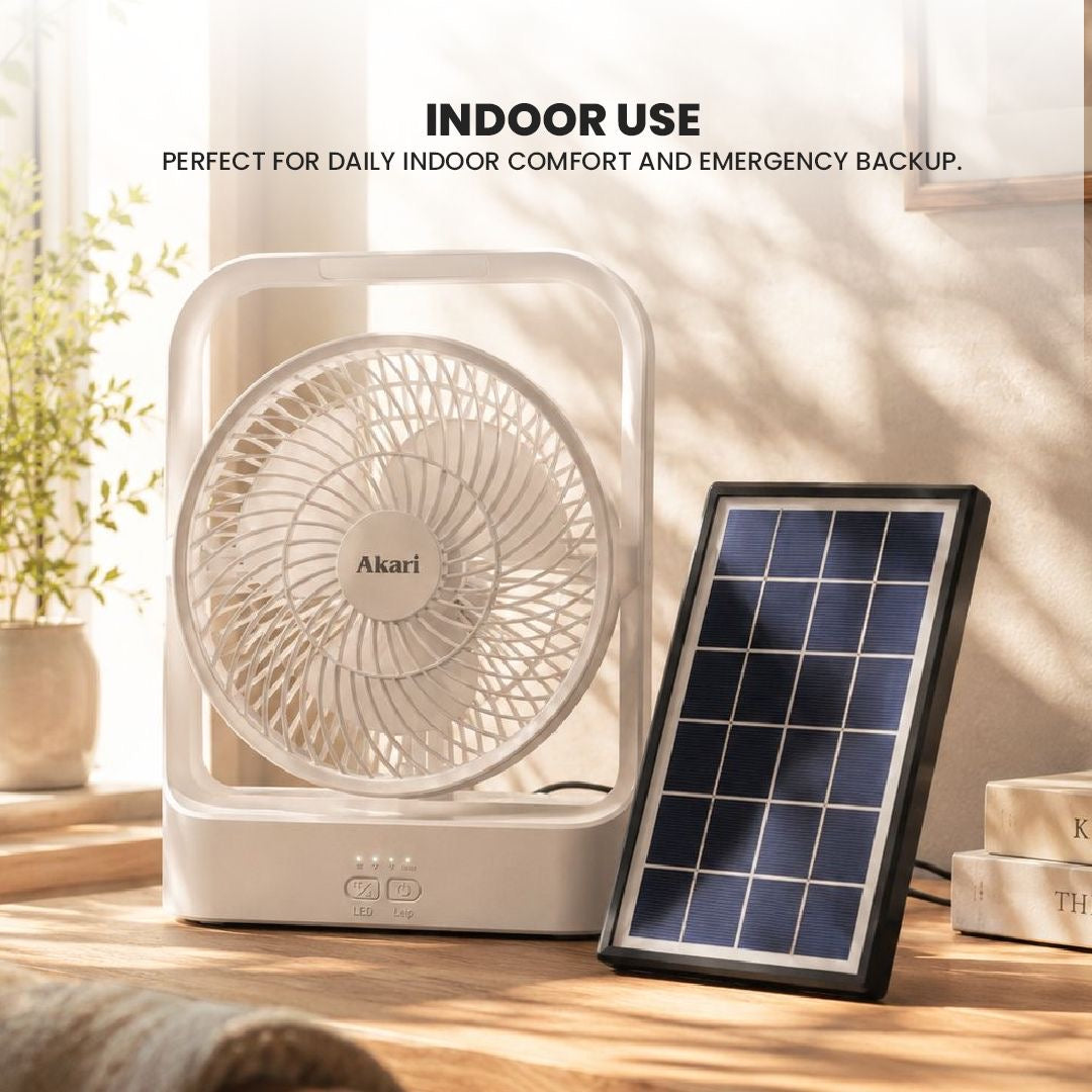 Akari 8" Solar LED Fan (Rechargeable) (ARF-S8308)