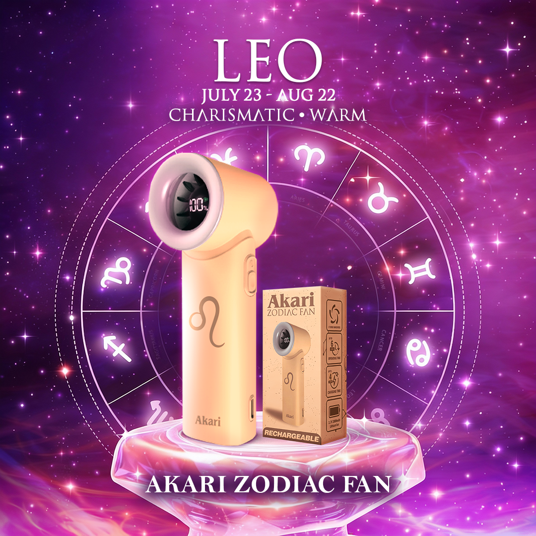 Akari Zodiac Fan with Leo zodiac