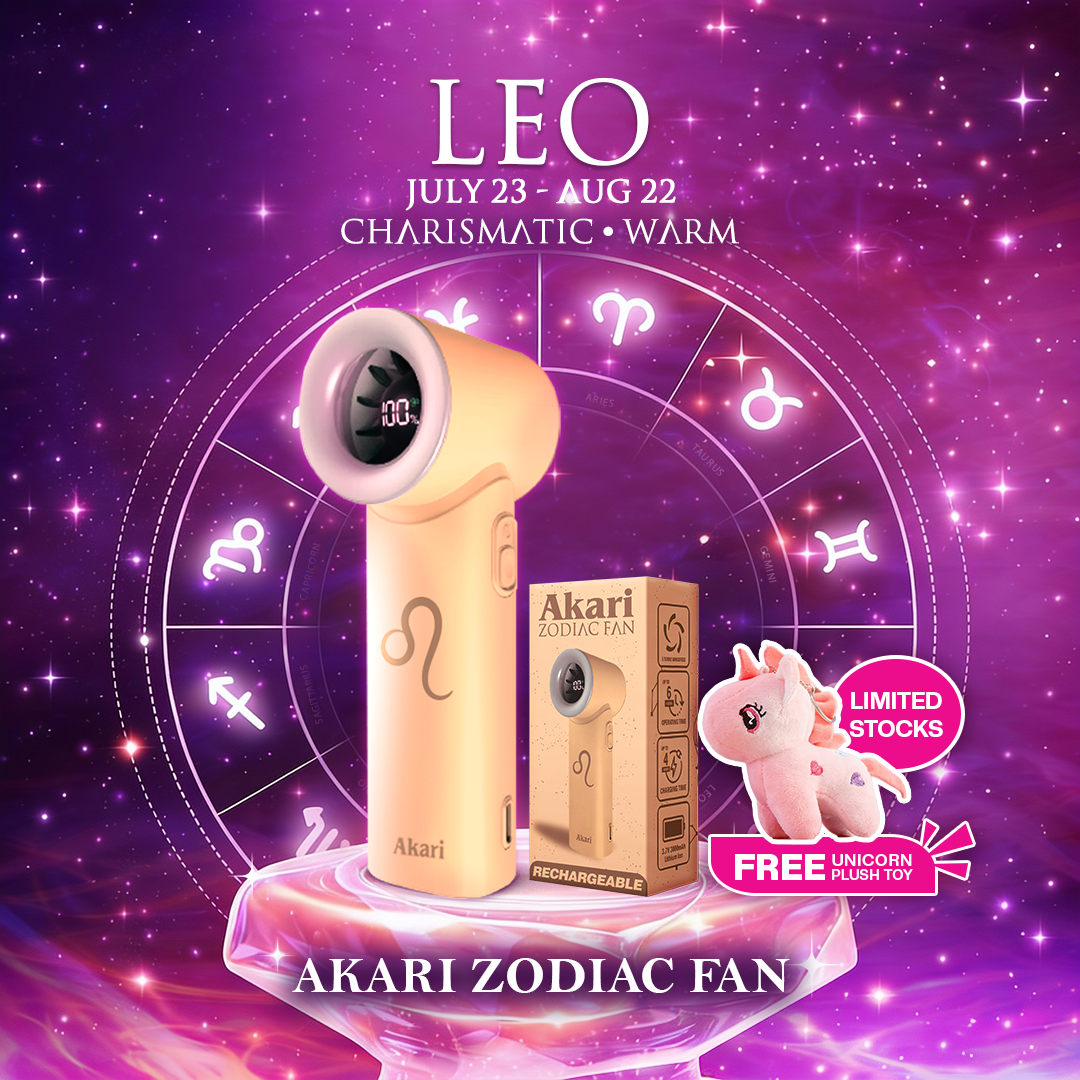 Akari Rechargeable Pocket Rocket Zodiac Fan (NEW ARRIVAL) Leo (ARF-PR5)