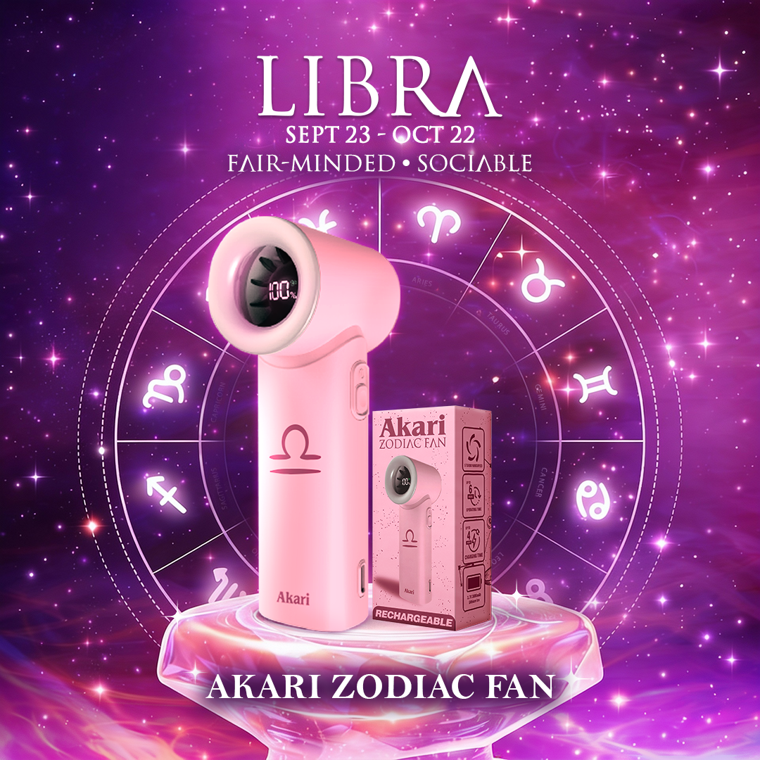 Akari Zodiac Fan with Libra 