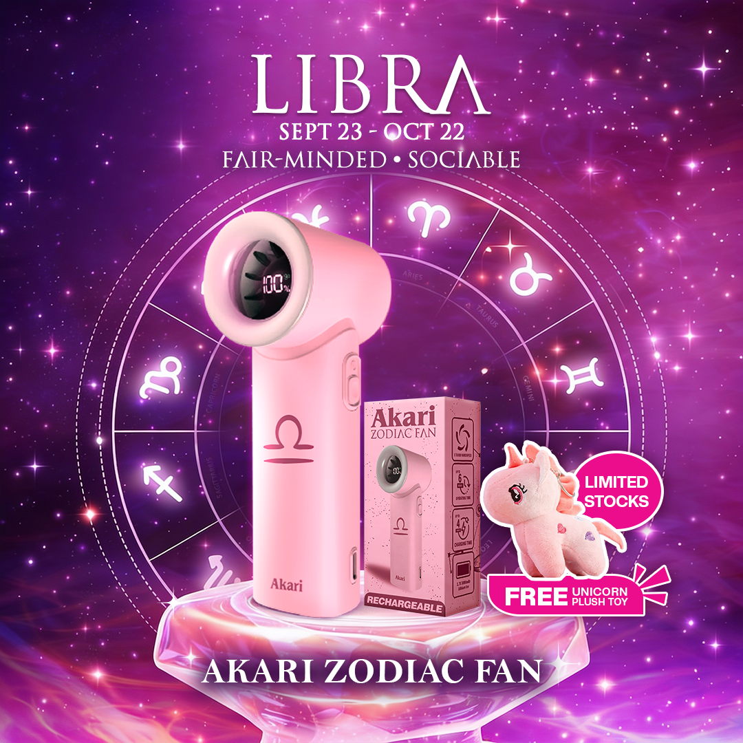 Akari Rechargeable Pocket Rocket Zodiac Fan (NEW ARRIVAL) Libra (ARF-PR7)