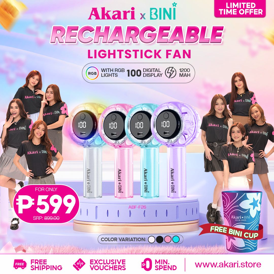 AkarixBini : Akari Rechargeable Lightstick Fan (ABF-F26) with free BINI CUP