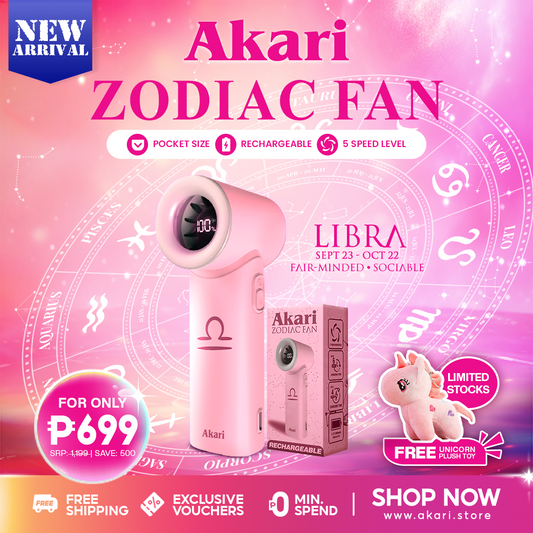 Akari Rechargeable Pocket Rocket Zodiac Fan (NEW ARRIVAL) Libra (ARF-PR7)