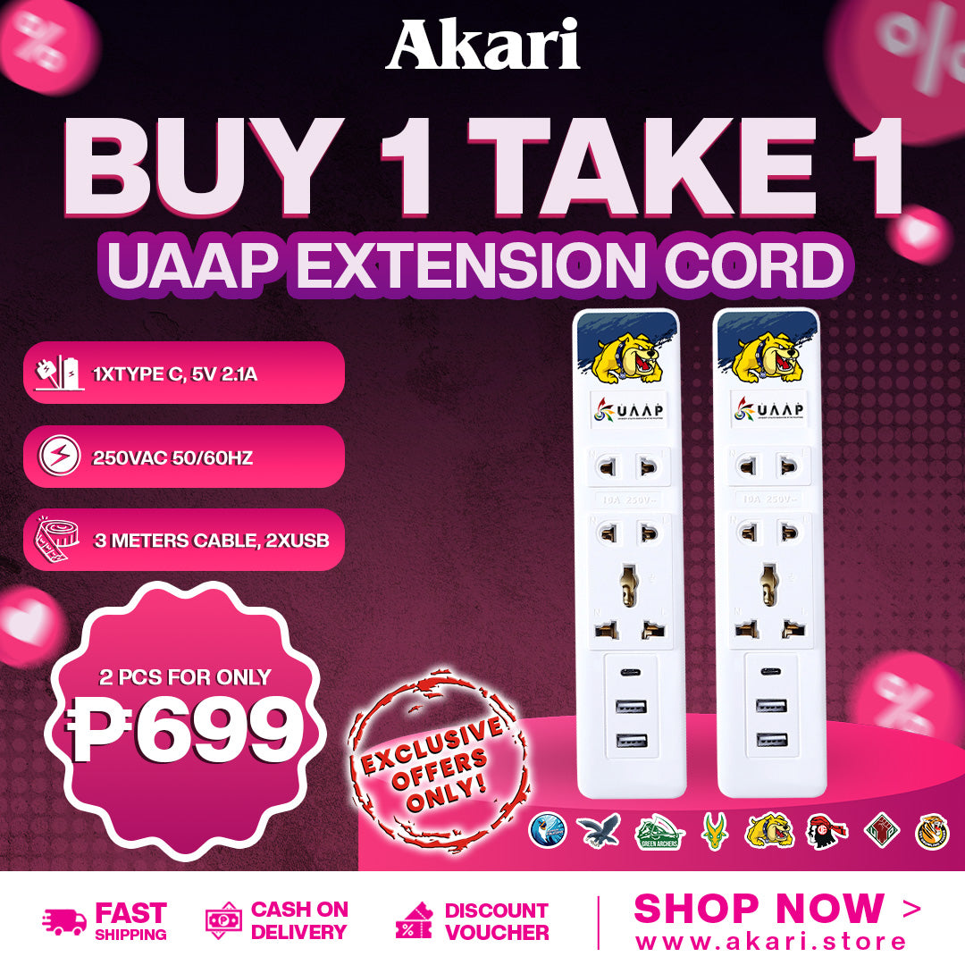 Akari UAAP B1T1 Gang Extension Cord with Surge Protection ( AEC-F803)