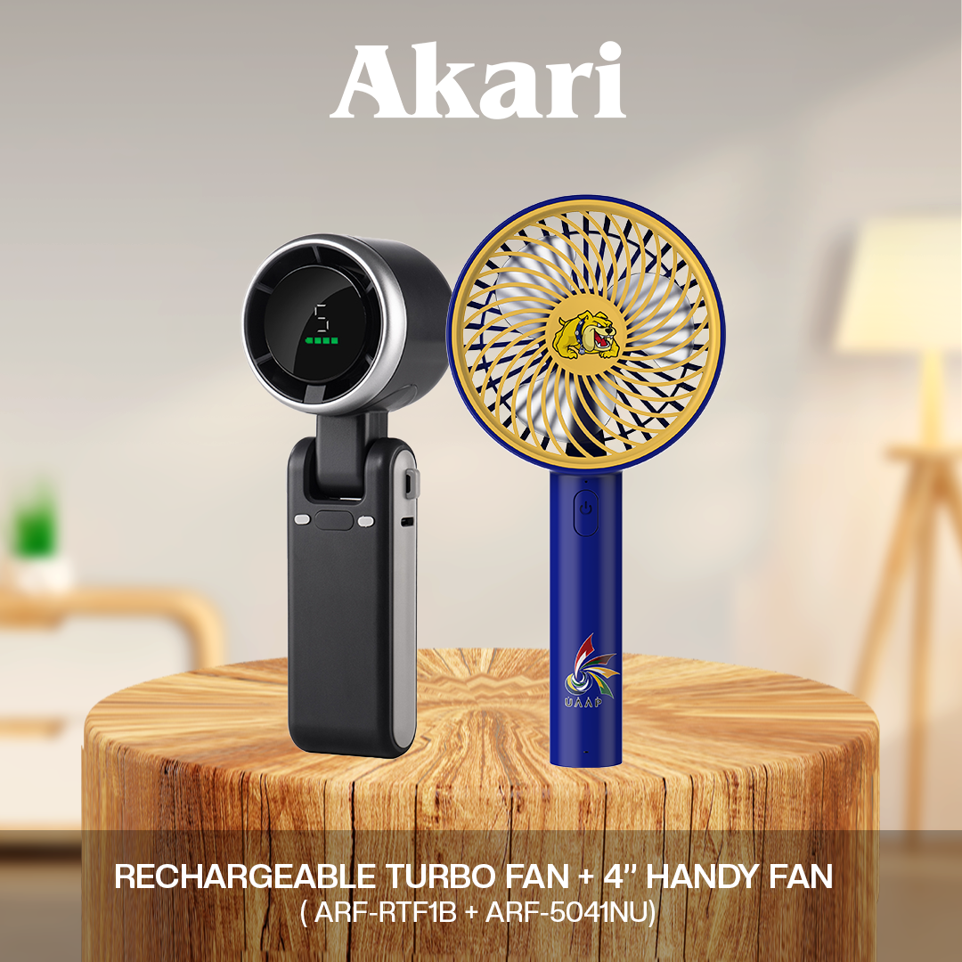 RANwithAKARI : Akari Rechargeable Turbo Handy Fan + [ NU ] 4" Rechargeable Handy Fan w/ Lace