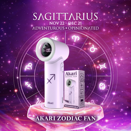 Akari Zodiac Fan with Sagittarius zodiac 