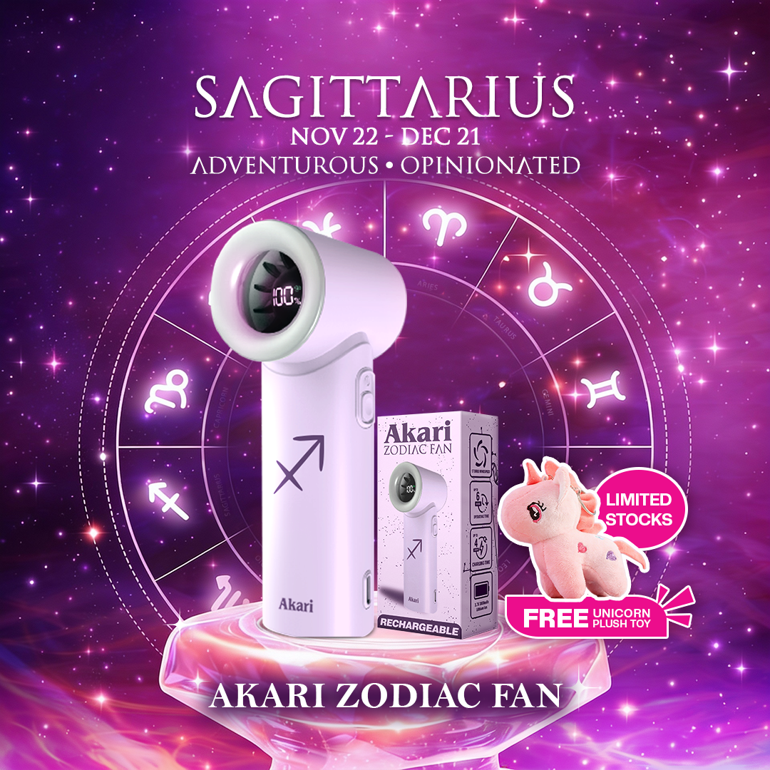 Akari Rechargeable Pocket Rocket Zodiac Fan (NEW ARRIVAL) Sagittarius (ARF-PR9)