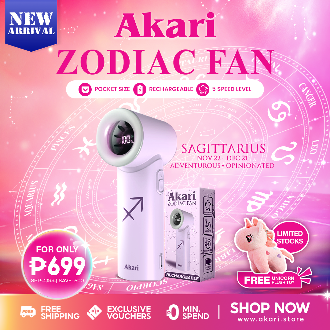 Akari Rechargeable Pocket Rocket Zodiac Fan (NEW ARRIVAL) Sagittarius (ARF-PR9)