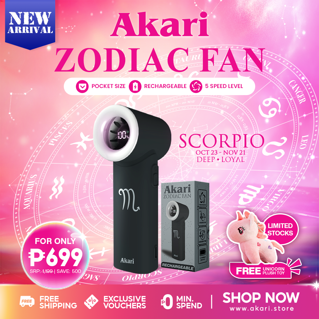 Akari Rechargeable Pocket Rocket Zodiac Fan (NEW ARRIVAL) Scorpio (ARF-PR8)