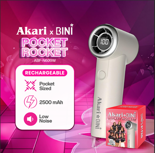 AkarixBini : Akari Rechargeable Pocket Rocket Fan (ABF-N609W) White
