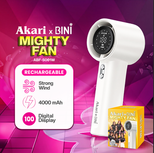 Akarix Bini : Akari Rechargeable Mighty Fan(ABF-S001W) White