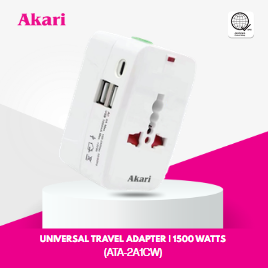 Akari Universal Travel Adapter I 1500 Watts (ATA-2A1CW)