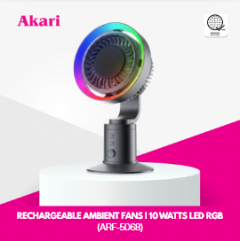 Akari Rechargeable Ambient Fans I 10 Watts LED RGB (ARF-5068)