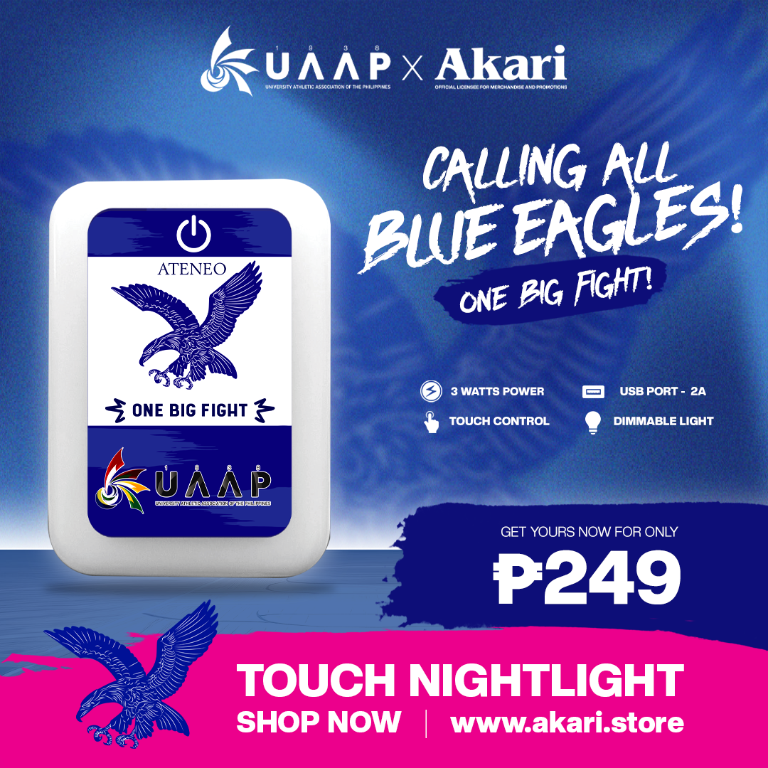 AKARI X UAAP [ ATENEO ] Touch Night Light USB Adaptor Tricolor and Dimmable