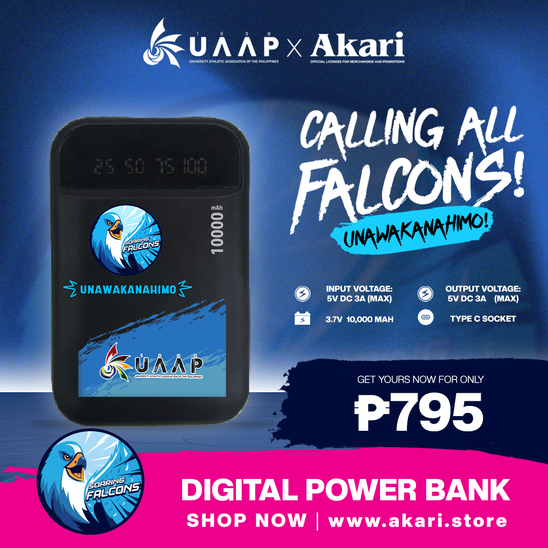 AKARI X UAAP [ ADAMSON ]  10000mAh Digital Powerbank with built-in charging Cables