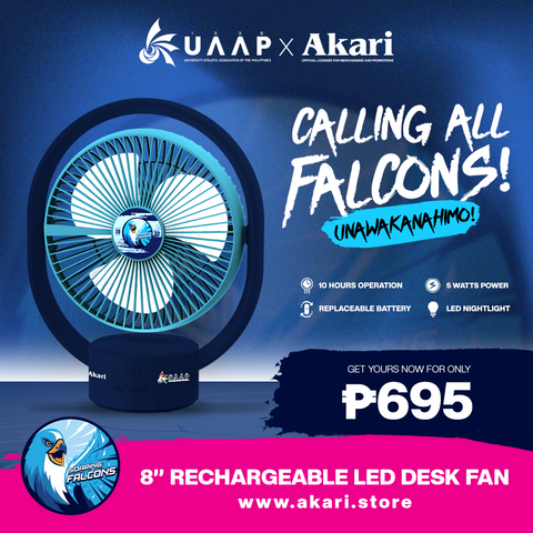 AKARI X UAAP [ ADU ] - 8" Rechargeable Elliptical Fan w/ LED