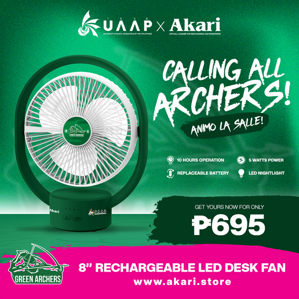 AKARI X UAAP [ DLSU ] - 8" Rechargeable Elliptical Fan w/ LED