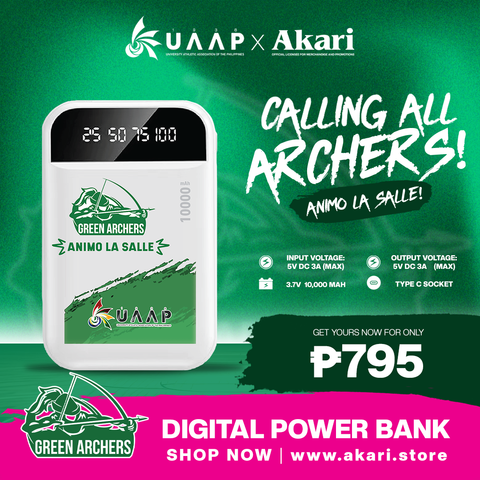 AKARI X UAAP [ DLSU ]  10000mAh Digital Powerbank with built-in charging Cables